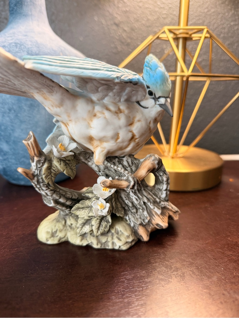 Collectible Vintage Homco White Porcelain Bluejay Figurine